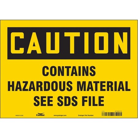 Condor Safety Sign, 10 in Height, 14 in Width, Vinyl, Horizontal Rectangle, English, 476G72 476G72