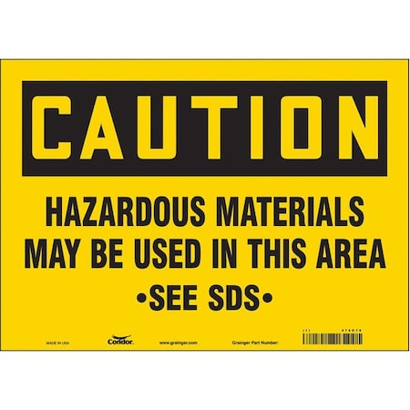 Condor Safety Sign, 10 in Height, 14 in Width, Vinyl, Horizontal Rectangle, English, 476G78 476G78