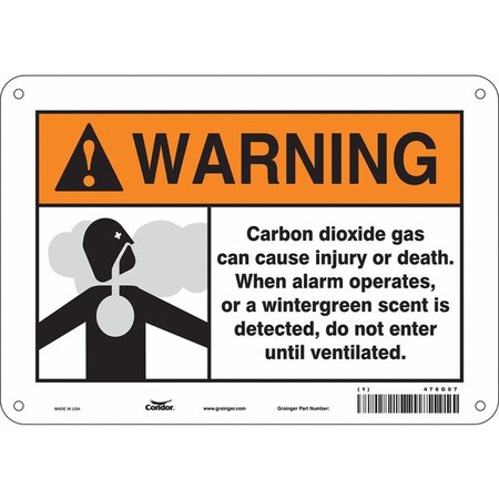 Condor Safety Sign, 7 in Height, 10 in Width, Polyethylene, Vertical Rectangle, English, 476G07 476G07