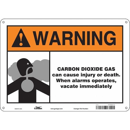 Condor Safety Sign, 10 in Height, 14 in Width, Aluminum, Horizontal Rectangle, English, 476G13 476G13
