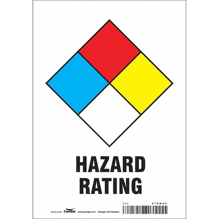 Condor Safety Sign, 10 in Height, 7 in Width, Rectangle 476G44