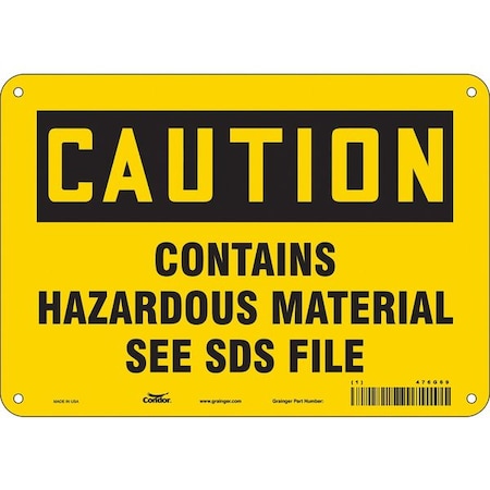 Condor Safety Sign, 7 in Height, 10 in Width, Polyethylene, Vertical Rectangle, English, 476G69 476G69
