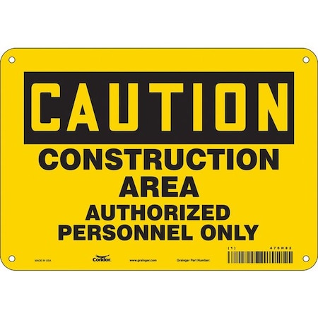 Condor Safety Sign, 7 in Height, 10 in Width, Aluminum, Vertical Rectangle, English, 476H82 476H82