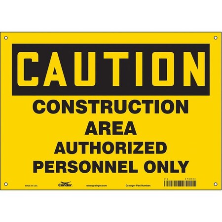 Condor Safety Sign, 10 in Height, 14 in Width, Aluminum, Horizontal Rectangle, English, 476H83 476H83
