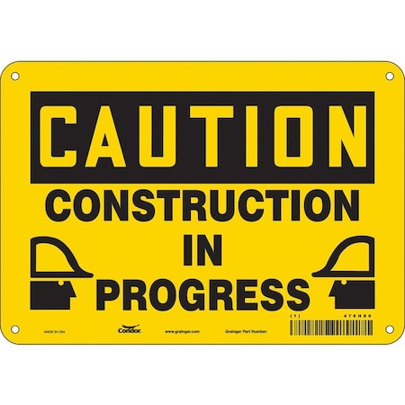 Condor Safety Sign, 7 in Height, 10 in Width, Aluminum, Vertical Rectangle, English, 476H89 476H89