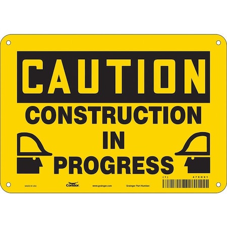 Condor Safety Sign, 7 in Height, 10 in Width, Polyethylene, Vertical Rectangle, English, 476H91 476H91