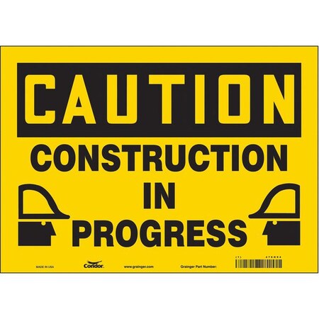 Condor Safety Sign, 10 in Height, 14 in Width, Vinyl, Horizontal Rectangle, English, 476H94 476H94
