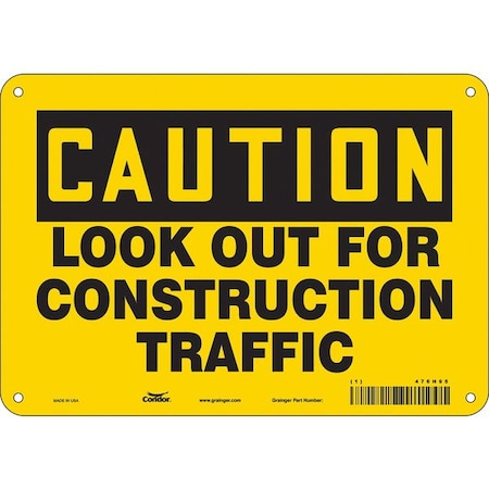 Condor Safety Sign, 7 in Height, 10 in Width, Aluminum, Vertical Rectangle, English, 476H95 476H95