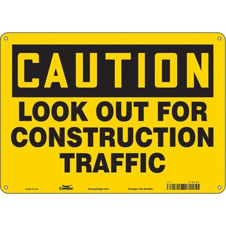 Condor Safety Sign, 10 in Height, 14 in Width, Aluminum, Horizontal Rectangle, English, 476H96 476H96