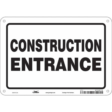 Condor Safety Sign, 7 in Height, 10 in Width, Vinyl, Vertical Rectangle, English, 476H79 476H79