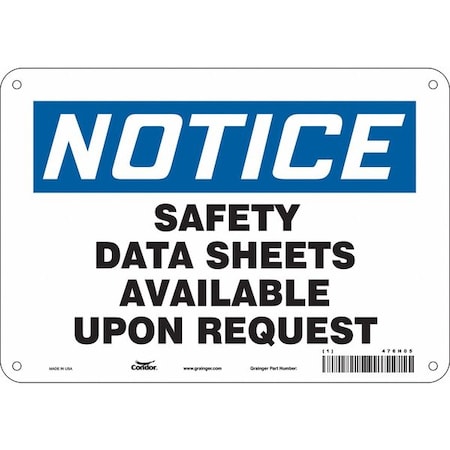 Condor Safety Sign, 7 in Height, 10 in Width, Aluminum, Vertical Rectangle, English, 476H05 476H05