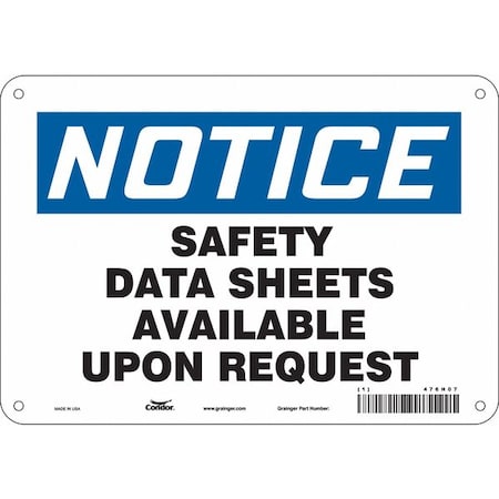 Condor Safety Sign, 7 in Height, 10 in Width, Polyethylene, Vertical Rectangle, English, 476H07 476H07