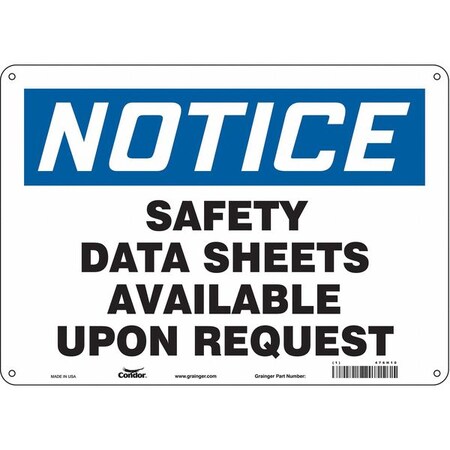 Condor Safety Sign, 10 in x 14 in, Vinyl 476H10