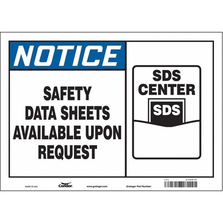 Condor Safety Sign, 10 in Height, 14 in Width, Vinyl, Horizontal Rectangle, English 476H16