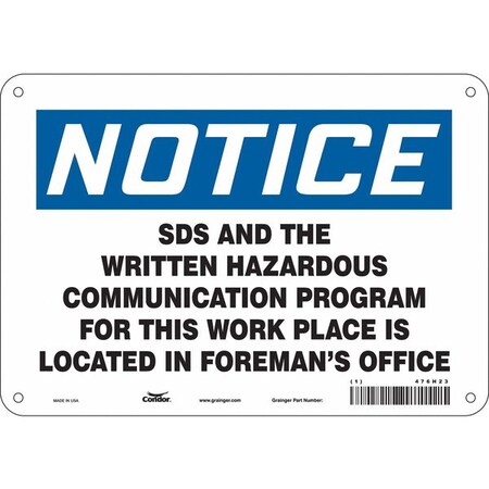 Condor Safety Sign, 7 in Height, 10 in Width, Aluminum, Vertical Rectangle, English, 476H23 476H23