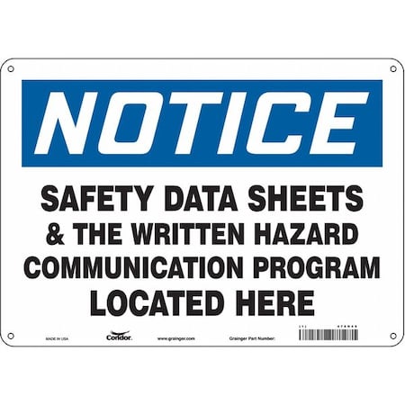 Condor Safety Sign, 10 inx14 in, Polyethylene 476H45