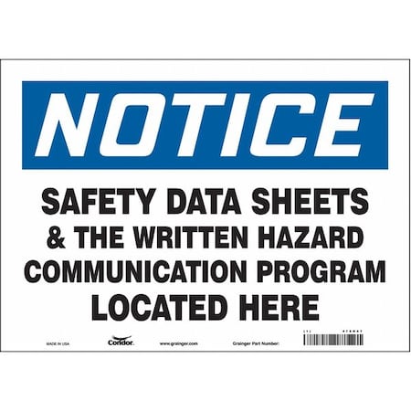 Condor Safety Sign, 10 in Height, 14 in Width, Vinyl, Horizontal Rectangle, English 476H47