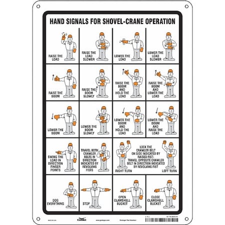 Condor Safety Sign, 14 in Height, 10 in Width, Polyethylene, Vertical Rectangle, English, 476H64 476H64