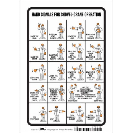 Condor Safety Sign, 10 in Height, 7 in Width, Vinyl, Horizontal Rectangle, English, 476H65 476H65