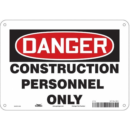 Condor Safety Sign, 7 in Height, 10 in Width, Aluminum, Vertical Rectangle, English, 476J93 476J93
