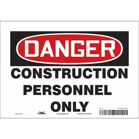 Condor Safety Sign, 7 in Height, 10 in Width, Vinyl, Vertical Rectangle, English, 476J97 476J97