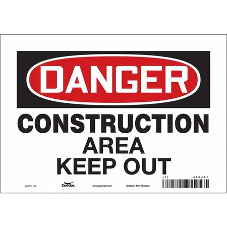 Condor Safety Sign, 7 in Height, 10 in Width, Vinyl, Vertical Rectangle, English, 476J71 476J71