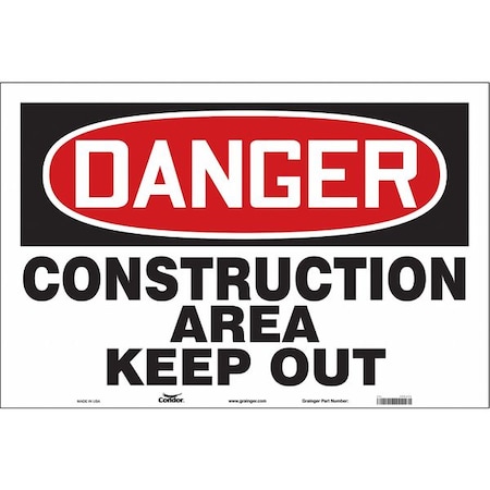 Condor Safety Sign, 24 in Height, 36 in Width, Vinyl, Horizontal Rectangle, English 476J73
