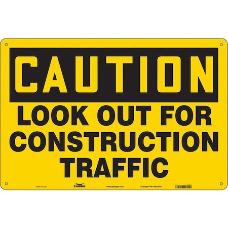 Condor Safety Sign, 24 in H, 36 in W, Polyethylene, Horizontal Rectangle, English, 476J01 476J01