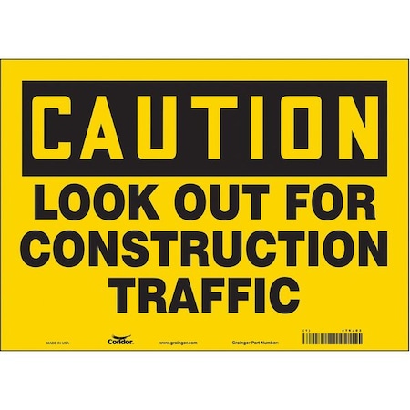 Condor Safety Sign, 10 in Height, 14 in Width, Vinyl, Horizontal Rectangle, English, 476J03 476J03