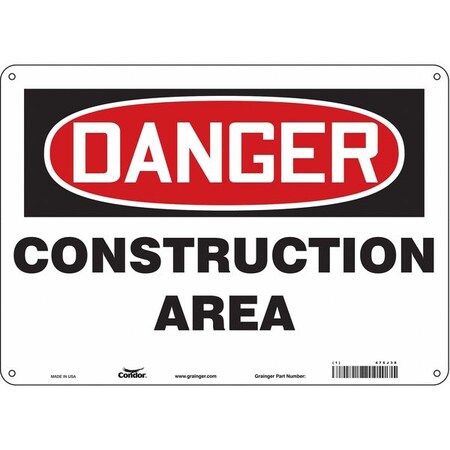 Condor Safety Sign, 10 in Height, 14 in Width, Polyethylene, Horizontal Rectangle, English, 476J38 476J38