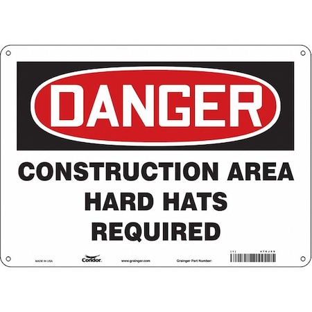Condor Safety Sign, 10 in Height, 14 in Width, Aluminum, Horizontal Rectangle, English, 476J59 476J59