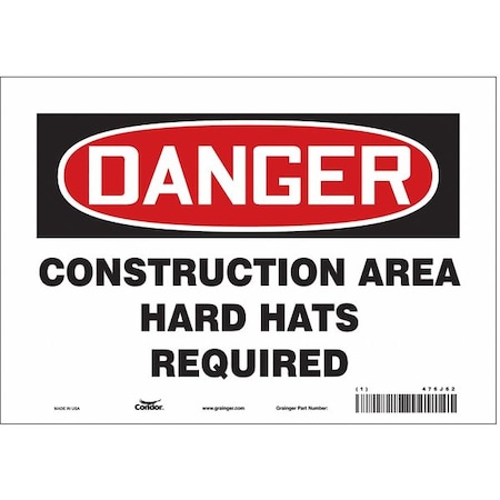 Condor Safety Sign, 7 in Height, 10 in Width, Vinyl, Vertical Rectangle, English, 476J62 476J62