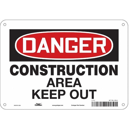 Condor Safety Sign, 7 in Height, 10 in Width, Aluminum, Vertical Rectangle, English, 476J64 476J64