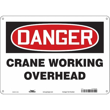 Condor Safety Sign, 10 in Height, 14 in Width, Aluminum, Horizontal Rectangle, English, 476K80 476K80