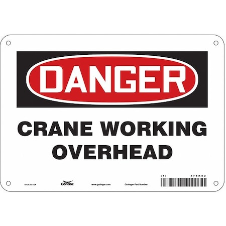 Condor Safety Sign, 7 in Height, 10 in Width, Polyethylene, Vertical Rectangle, English, 476K82 476K82