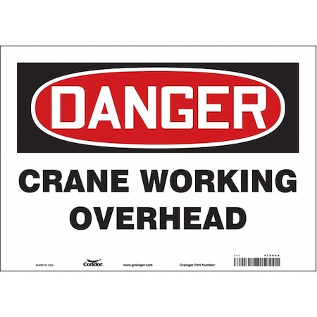 Condor Safety Sign, 10 in Height, 14 in Width, Vinyl, Horizontal Rectangle, English, 476K85 476K85
