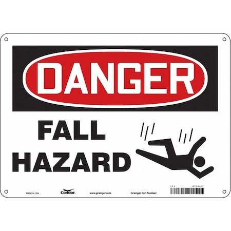 Condor Safety Sign, 10 in Height, 14 in Width, Aluminum, Horizontal Rectangle, English, 476K87 476K87