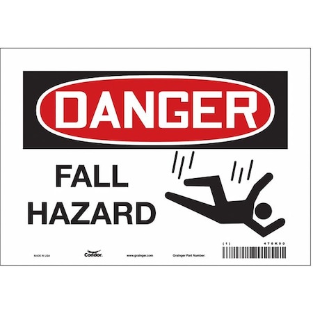 Condor Safety Sign, 7 in Height, 10 in Width, Vinyl, Vertical Rectangle, English, 476K90 476K90
