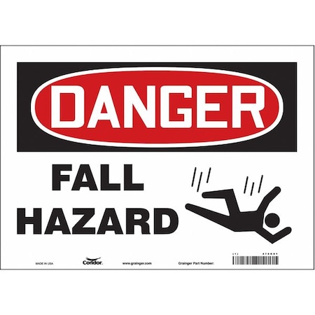 Condor Safety Sign, 10 in Height, 14 in Width, Vinyl, Horizontal Rectangle, English, 476K91 476K91