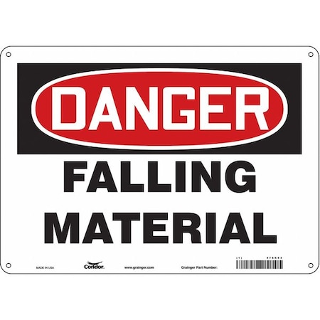 Condor Danger, FALLING MATERIAL, 14 in W x 10 in H, Horizontal Rectangle, Aluminum, 476K93 476K93