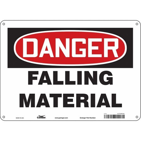 Condor Danger, FALLING MATERIAL, 14 in W x 10 in H, Horizontal Rectangle, Polyethylene, 476K98 476K98