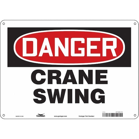 Condor Safety Sign, 10 in Height, 14 in Width, Aluminum, Horizontal Rectangle, English, 476K74 476K74