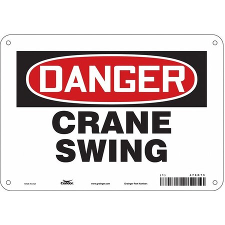 Condor Safety Sign, 7 in Height, 10 in Width, Polyethylene, Vertical Rectangle, English, 476K75 476K75