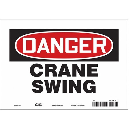 Condor Safety Sign, 7 in Height, 10 in Width, Vinyl, Vertical Rectangle, English, 476K77 476K77