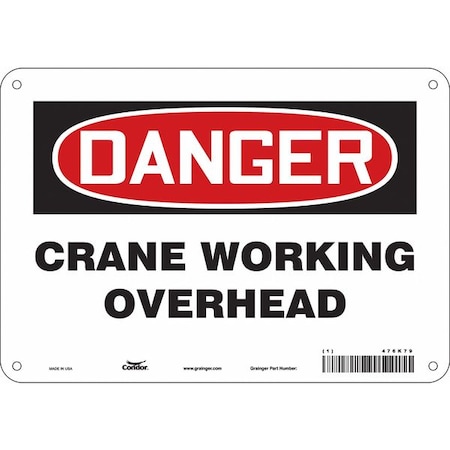 Condor Safety Sign, 7 in Height, 10 in Width, Aluminum, Vertical Rectangle, English, 476K79 476K79