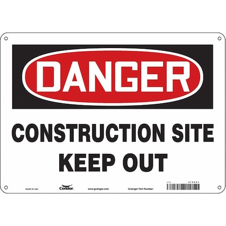Condor Safety Sign, 10 in Height, 14 in Width, Aluminum, Horizontal Rectangle, English, 476K01 476K01