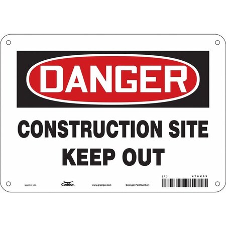 Condor Safety Sign, 7 in Height, 10 in Width, Polyethylene, Vertical Rectangle, English, 476K03 476K03