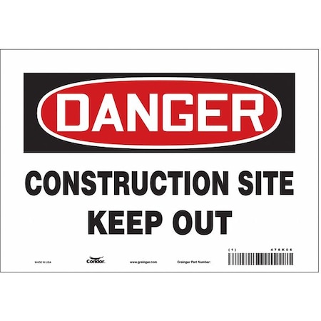 Condor Safety Sign, 7 in Height, 10 in Width, Vinyl, Vertical Rectangle, English, 476K06 476K06