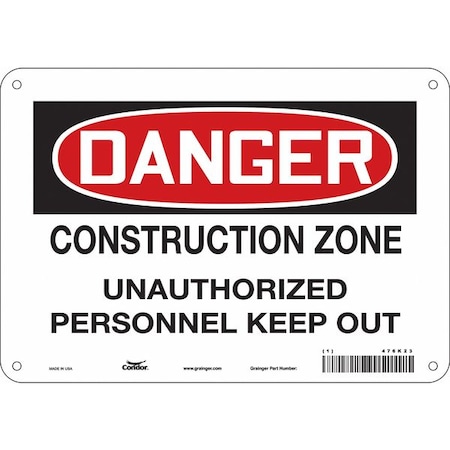 Condor Safety Sign, 7 in Height, 10 in Width, Aluminum, Vertical Rectangle, English, 476K23 476K23
