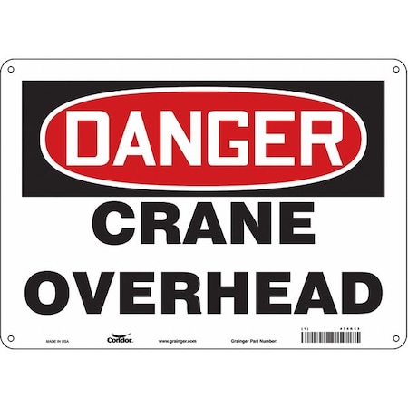 Condor Safety Sign, 10 in Height, 14 in Width, Aluminum, Horizontal Rectangle, English, 476K52 476K52